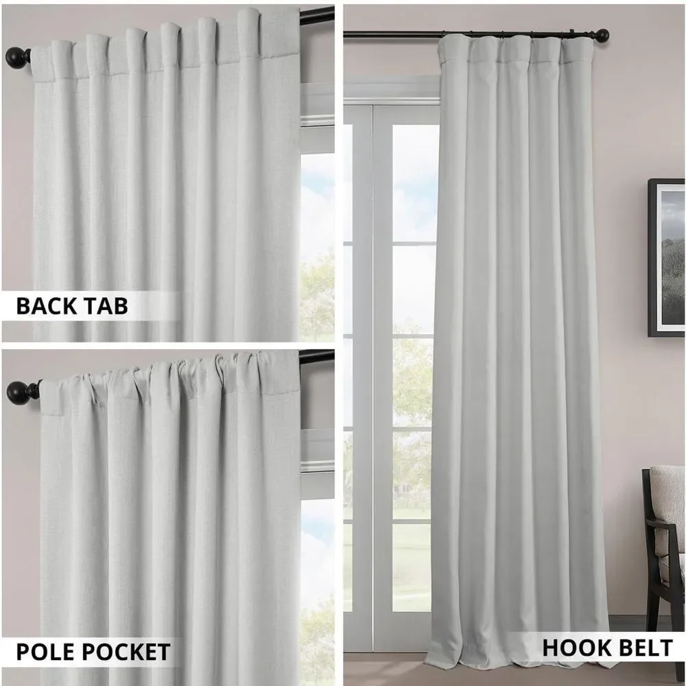 HPD Half Price Drapes Faux Linen Textured Room Darkening Curtains 96” 1 panel
